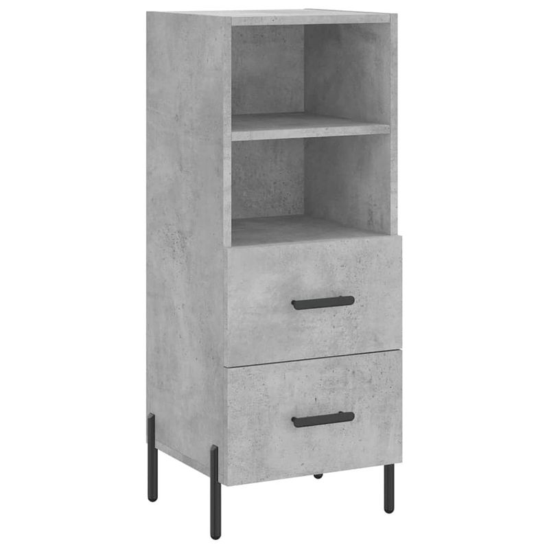 Foto van Vidaxl dressoir 34,5x34x90 cm bewerkt hout betongrijs