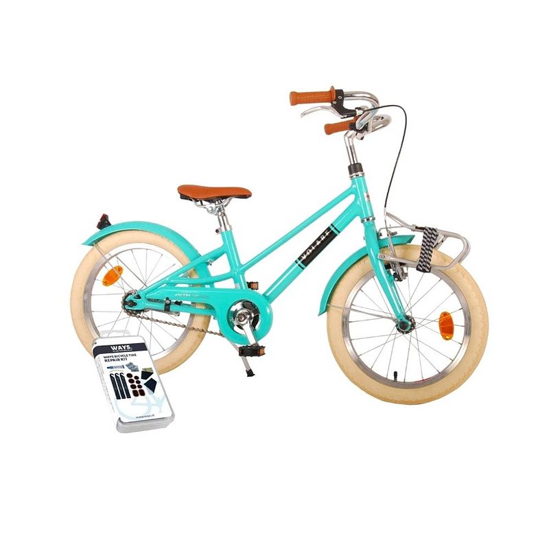 Foto van Volare kinderfiets melody - 16 inch - turquoise - inclusief ways bandenplakset