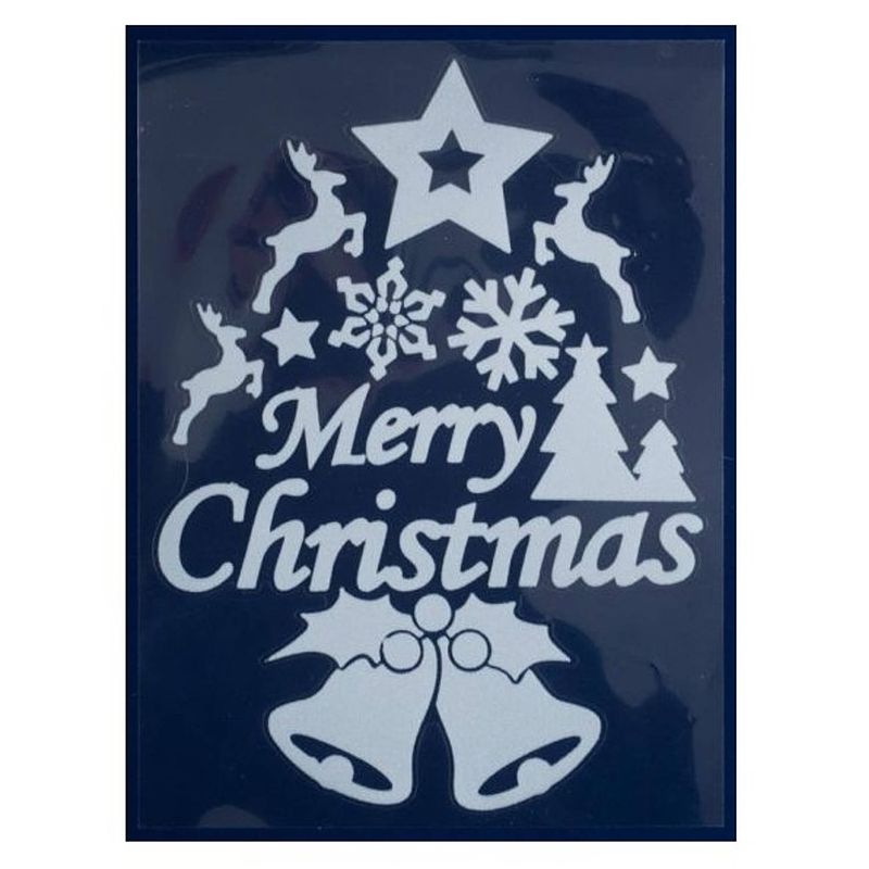 Foto van Peha stickerset ""merry christmas"" 29,5 x 40 cm wit 11-delig