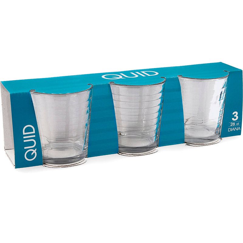 Foto van Glazenset quid diana transparant glas (260 ml) (3 stuks)