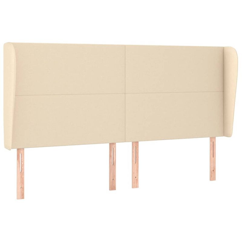 Foto van The living store hoofdbord crème - 203 x 23 x 118/128 cm - trendy en duurzaam