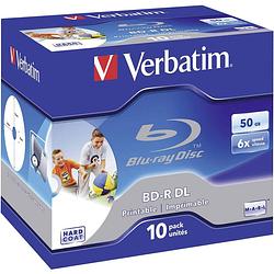 Foto van Verbatim 43736 blu-ray bd-r dl disc 50 gb 10 stuk(s) jewelcase bedrukbaar