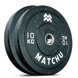 Foto van Matchu sports hi-temp bumper plate 10 kg - 2 stuks - zwart - rubber