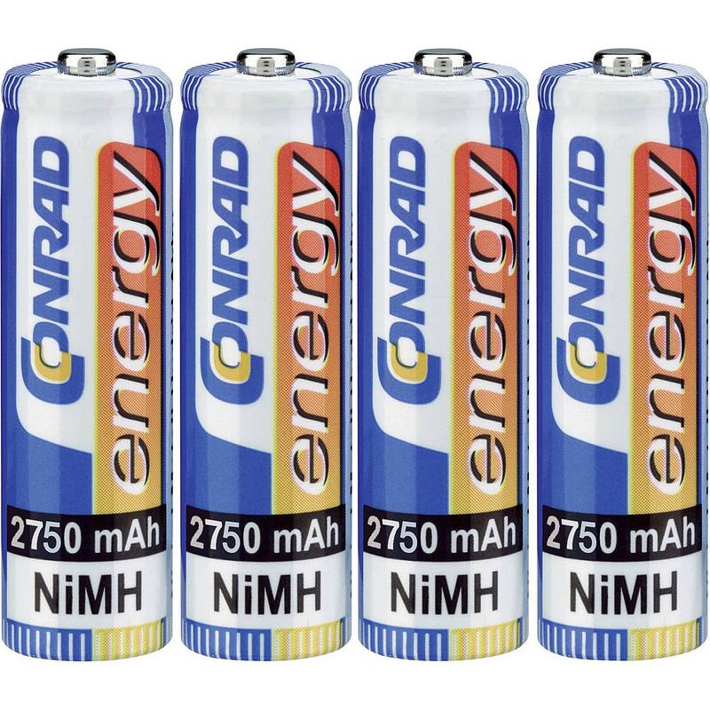 Foto van Conrad energy hr06 oplaadbare aa batterij (penlite) nimh 2750 mah 1.2 v 4 stuk(s)