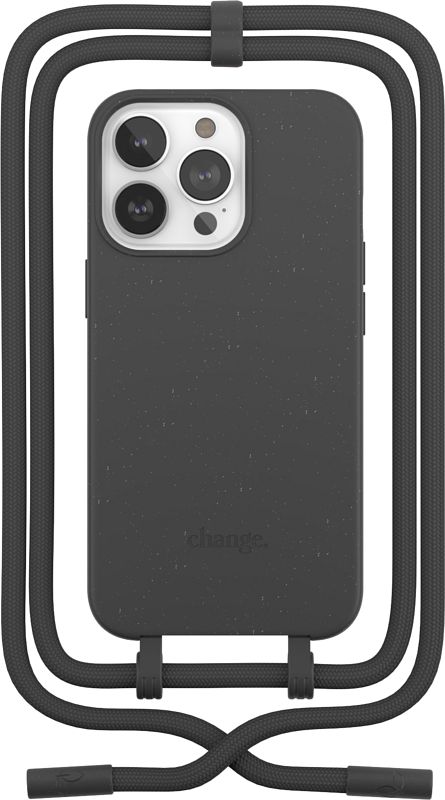 Foto van Change case apple iphone 13 pro max back cover met koord zwart