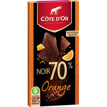 Foto van Cote d'sor pure chocolade tablet 70% puur sinaasappel 100g bij jumbo