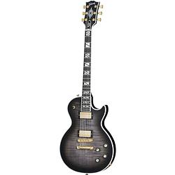 Foto van Gibson les paul supreme transparent ebony burst elektrische gitaar met hardshell case