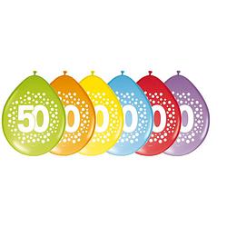 Foto van 8x stuks verjaardag leeftijd ballonnen 50 jaar thema 29 cm - ballonnen