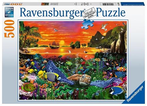 Foto van Ravensburger puzzel schildpad in het rif 500st