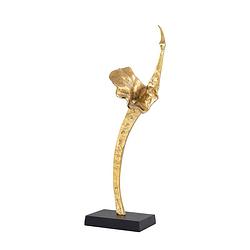 Foto van Ptmd yobie gold casted alu swan statue black base l