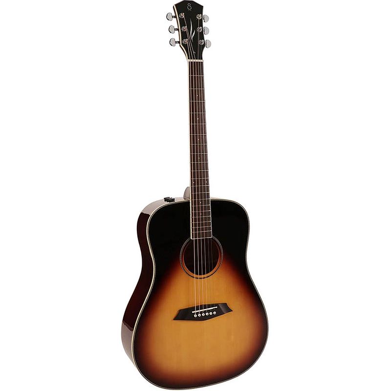 Foto van Sire larry carlton a3ds vintage sunburst elektrisch-akoestische dreadnought gitaar