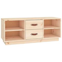 Foto van The living store houten televisiemeubel - massief grenenhout - tv-kast - 100x34x40 cm