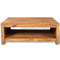 Foto van The living store salontafel antieke stijl - hout - 80x60x30 cm - met opslag