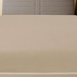 Foto van The living store jersey hoeslaken - taupe - 90 x 200 cm - 100% katoen