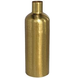 Foto van Bloemenvaas flesvorm van metaal 30 x 10.5 cm kleur metallic goud - vazen