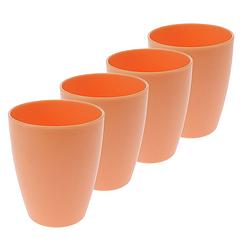 Foto van 6x drinkbekers kunststof 340 ml oranje - drinkbekers