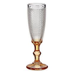 Foto van Champagneglas punten amber glas 180 ml (6 stuks)