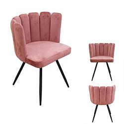 Foto van Set 2 stuks trendy comfortabele eetkamerstoel ariel - roze
