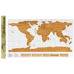 Foto van Aretica wereld kraskaart (scratch map) wit 88 x 52 cm