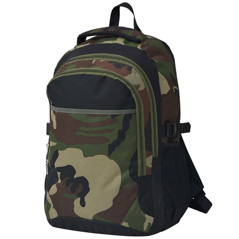 Foto van Vidaxl rugzak voor school 40 l zwart en camouflage