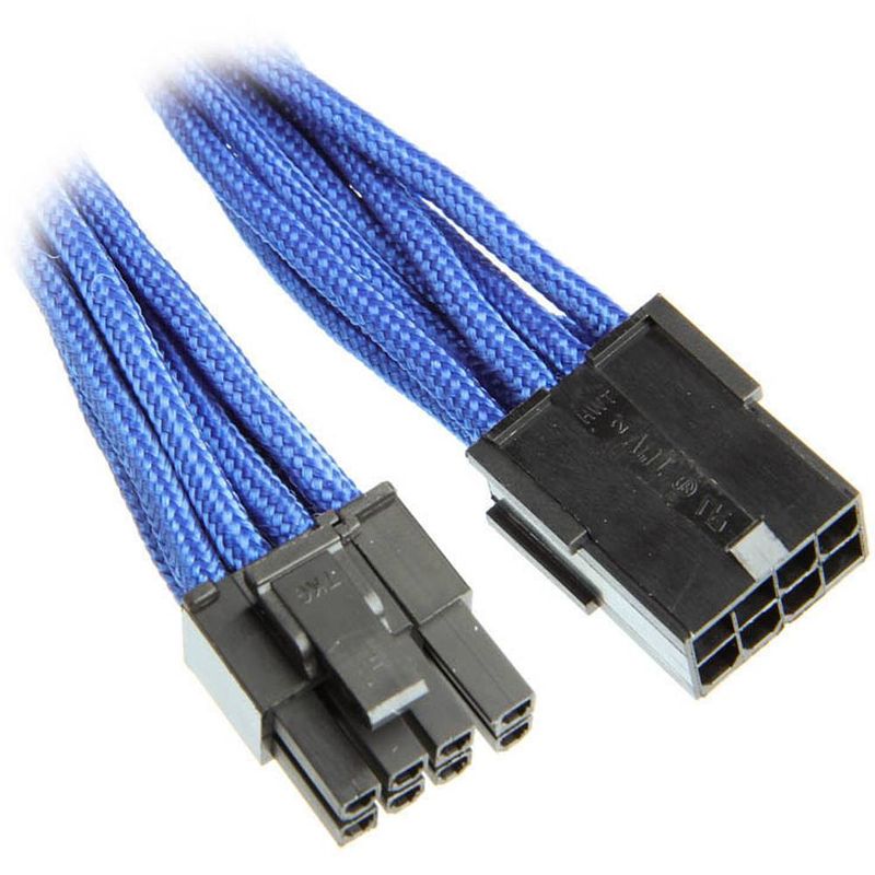 Foto van Bitfenix stroom verlengkabel [1x pcie-stekker 8-polig (6+2) - 1x pcie-bus 8-polig] 45.00 cm blauw, zwart