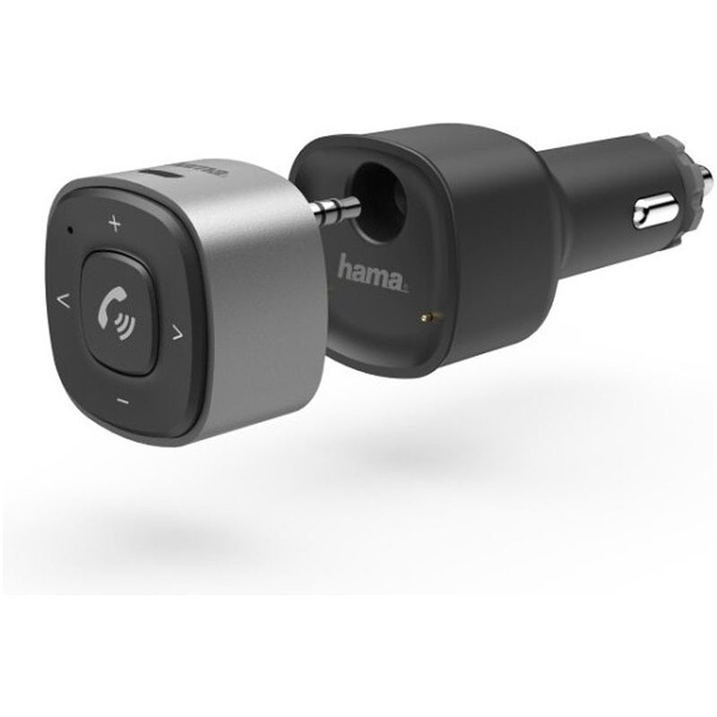 Foto van Hama bluetooth-receiver voor auto, met 3,5-mm-stekker en usb-oplader kabel