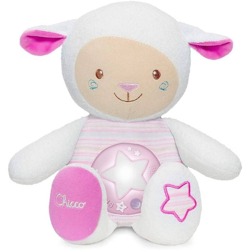 Foto van Chicco nachtlamp schaap meisjes 45 cm polyester wit/roze