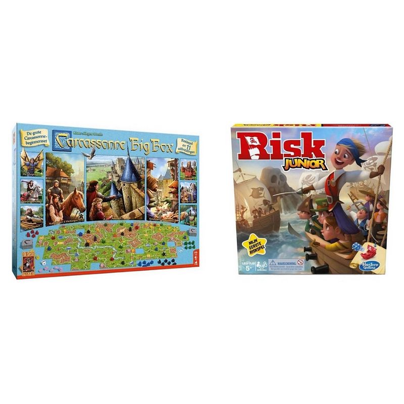 Foto van Spellenbundel - 2 stuks - carcassonne big box 3 & risk junior