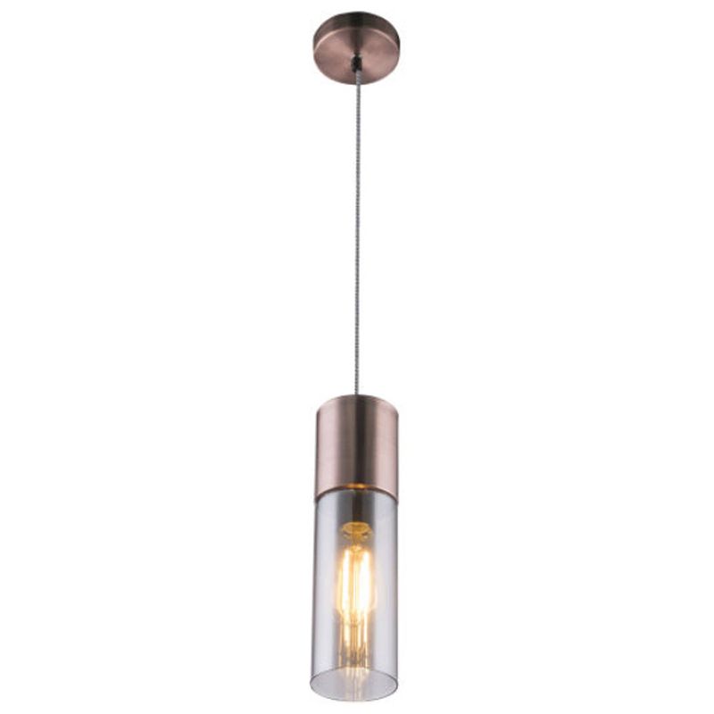 Foto van Klassieke hanglamp annika - l:10.5cm - e27 - metaal - bruin