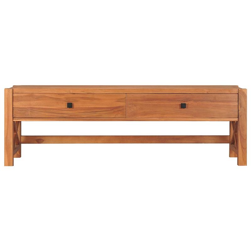 Foto van The living store houten tv-meubel - teakhout - 120 x 40 x 45 cm - rustiek design