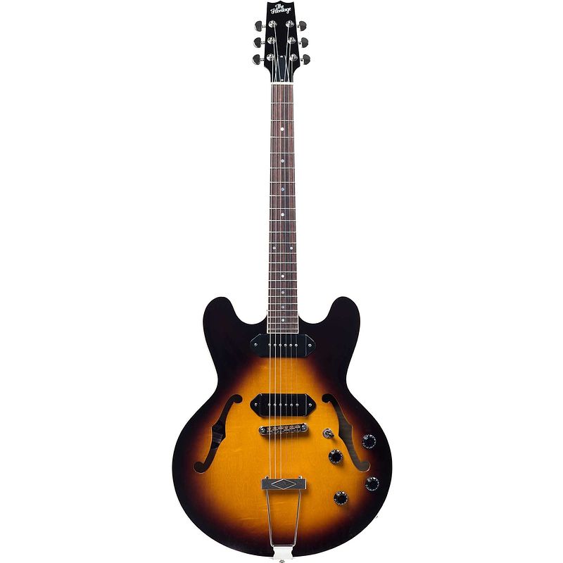 Foto van Heritage standard h-530 original sunburst semi-akoestische gitaar met koffer