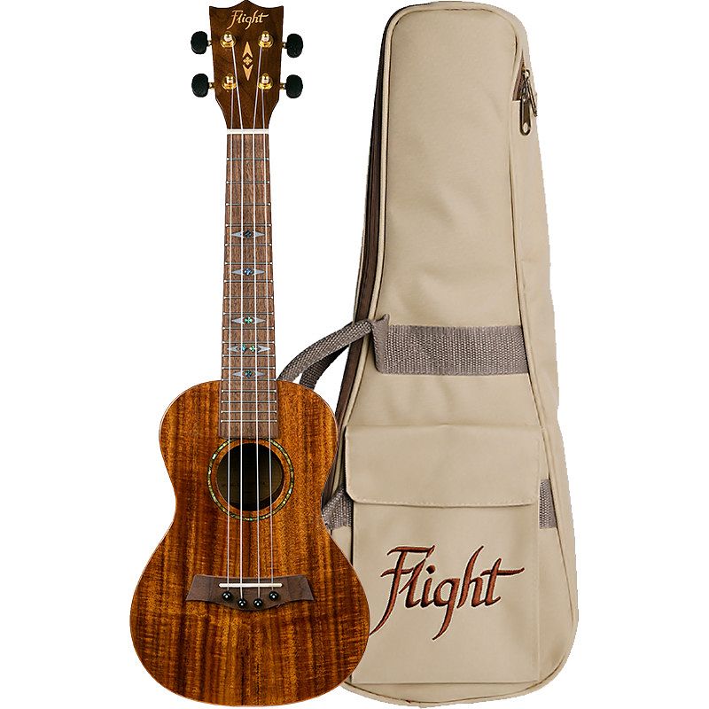 Foto van Flight supernatural series duc445 glossy acacia concert ukelele met gigbag