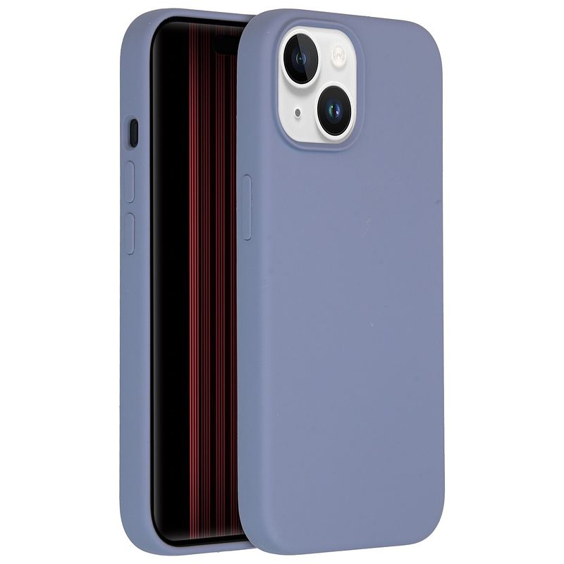 Foto van Accezz liquid silicone backcover iphone 15 telefoonhoesje grijs