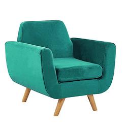 Foto van Beliani bernes - fauteuil-groen-fluweel