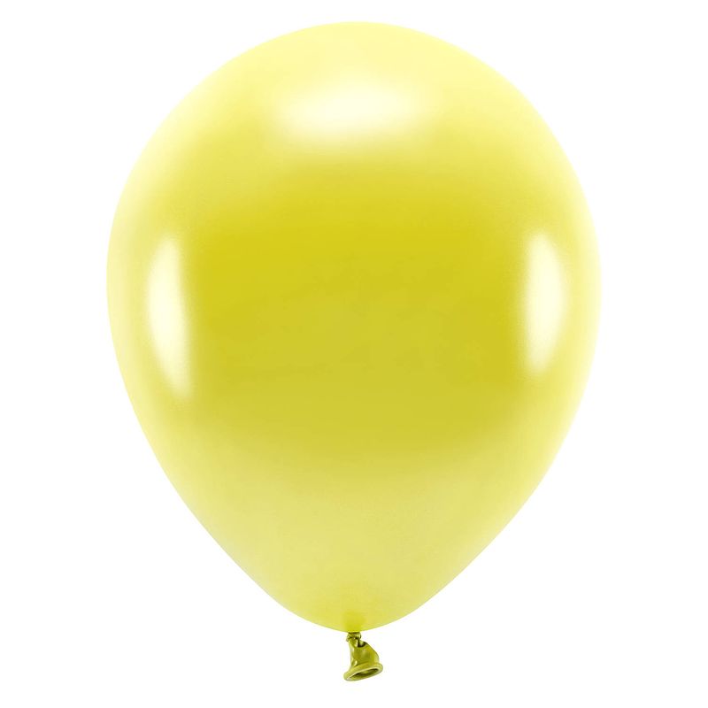 Foto van 100x gele ballonnen 26 cm eco/biologisch afbreekbaar - ballonnen