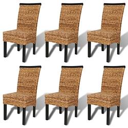 Foto van Vidaxl eetkamerstoelen 6 stuks abaca bruin