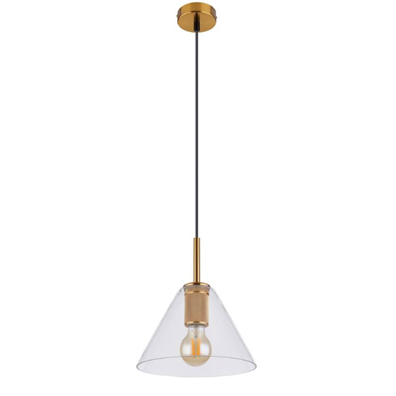 Foto van Moderne hanglamp adara - l:22.5cm - e27 - metaal - messing