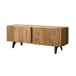 Foto van Hoyz collection - tv-meubel 2l block massief acacia - 40x135x50cm