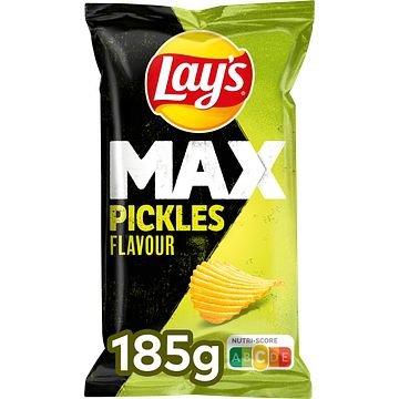 Foto van Lay's max ribbel chips pickles 185gr bij jumbo