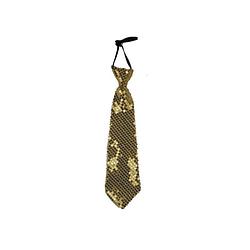 Foto van Gouden pailletten stropdas 32 cm - verkleedstropdassen