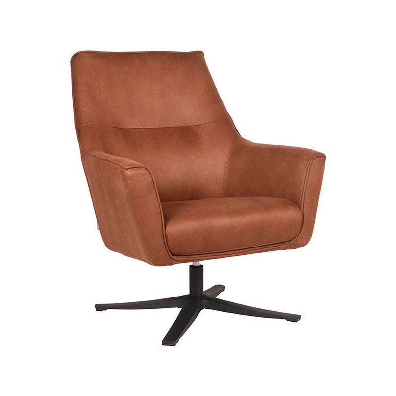 Foto van Label51 fauteuil tod - cognac - microfiber