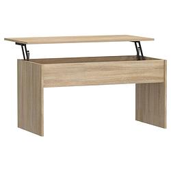 Foto van Vidaxl salontafel 102x50,5x52,5 cm bewerkt hout sonoma eikenkleurig