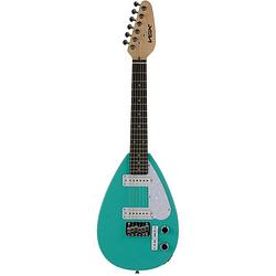 Foto van Vox mark iii teardrop mini aqua green elektrische gitaar in mini-formaat met draagtas