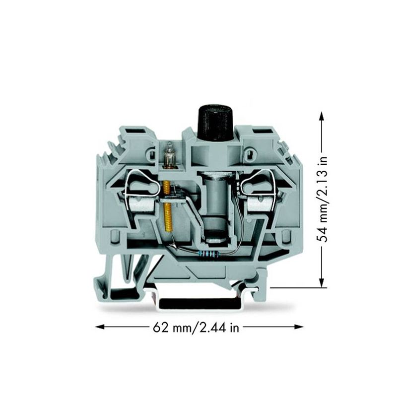 Foto van Wago 282-128/281-417 zekeringklem 13 mm spanveer toewijzing: l grijs 40 stuk(s)