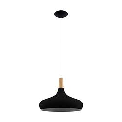 Foto van Eglo sabinar hanglamp - e27 - ø 40 cm - zwart/bruin