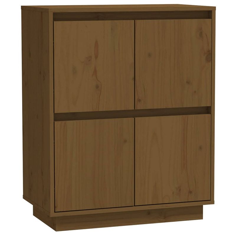 Foto van Vidaxl dressoir 60x34x75 cm massief grenenhout honingbruin