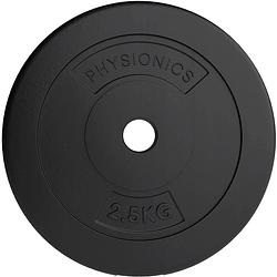 Foto van Physionics- halterschijven, set van 2 stuks, 2 x 2.5 kg, ø 30 mm, kunststof, zwart, gewichtsschijven set gewichten v...