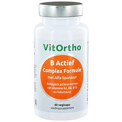 Foto van Vitortho b actief complex formule met alfa-liponzuur vegicaps