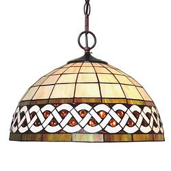 Foto van Haes deco - hanglamp tiffany wit ø 46x138 cm e27/max 2x60w