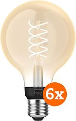 Foto van Philips hue filamentlamp white globe e27 6-pack